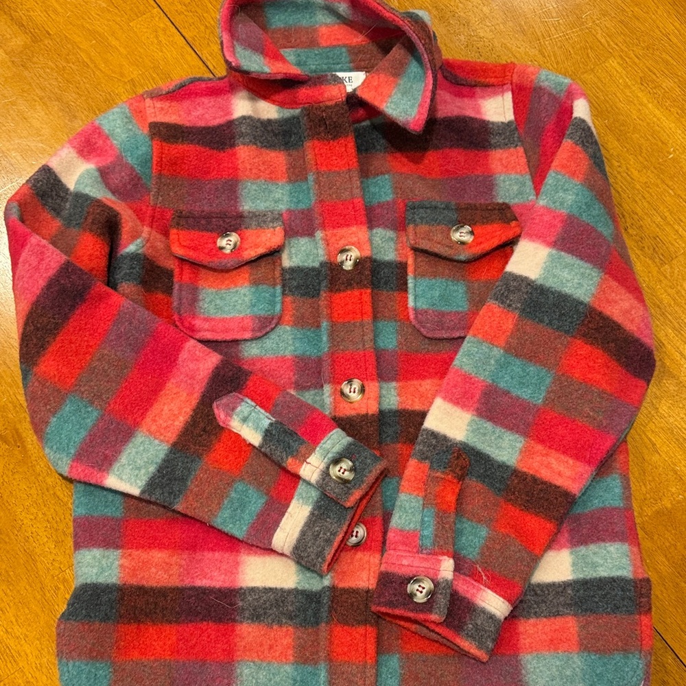 BKE Kids Plaid Jacket - Red, Pink, Blue